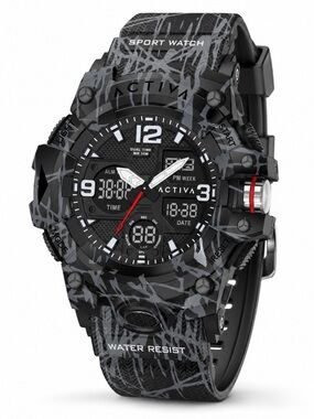 Activa Decus X Invicta Analog Digital Men's Watch - 49mm. Camouflage. Black, new